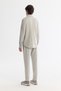 Men's Gray Button-Down Collar Linen Blend Easy-Iron Comfort Fit Shirt A42Y2018 - 5