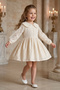 Baby Girl Dress Girls' Dress Birthday Party Wedding Dress Long Sleeve Lined Ruched Baby Giyi