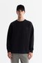 Men's Black Crew Neck Elastane Oversize Fit Sweatshirt A42Y1248 - 2