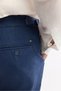Men's Navy Blue Classic Waist 100% Linen Carrot Fit Trousers A51Y3025 - 4