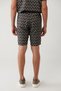 Men's Black Elastic Waist Patterned Viscose Blend Etenna Relaxed Fit Shorts A41Y3718 - 4