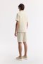 Men's Beige Apaj Collar 100% Cotton Short Sleeve Comfort Fit Shirt A51Y2047 - 4