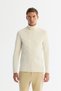 Men's Ecru Full Turtleneck Patterned Soft Touch Knitwear Regular Fit Sweater A42Y5117