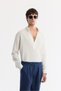 Men's Navy Blue Classic Waist 100% Linen Carrot Fit Trousers A51Y3025 - 5