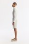 Men's Beige Elastic Waist Lace-Up Seersucker Cotton Relaxed Fit Shorts A51Y3704 - 2