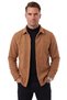 Men's Tan Stretch Fabric Comfortable Fit Pocketless Cashmere Jacket – Snap Fastener, Flexible Stylish Model Jacket 0760 - 3