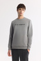 Men's Gray Crew Neck Printed Bi-Stretch Interlock Regular Fit Sweatshirt A51Y1208 - 4
