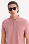 Men's Dusty Rose Non-Curling Polo Collar 100% Cotton Basic Regular Fit T-Shirt B001032 - 4