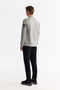 Men's Gray Crew Neck Cotton Printed Elastane Regular Fit Sweatshirt A42Y1284 - 4