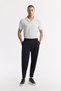 Men's Black Classic Waist Wrinkle-Free Technical Fabric Baggy Fit Trousers A51Y3021