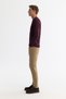 Men's Burgundy Cycling Double Collar Textured Cotton Knitwear Regular Fit Sweater A42Y5190 - 3