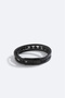 Men's Black Leather and Hematite Stone Bracelet A51Y9600