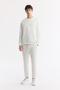 Men's White Crew Neck Printed Bi-Stretch Interlock Regular Fit Sweatshirt A51Y1235 - 6