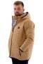 Mode XL Large Size Men's Thick Puffer Coat with Hood U24605 Beige - 2