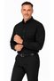 Relaxed Fit Plain Winter Single Pocket Black Men's Dad Shirt - 4