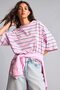 100% Cotton Loose Fit Crew Neck Striped Short Sleeve T-Shirt I2415Ax26Au - 3