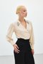 Accessory Detailed Bodysuit Blouse - Beige - 4