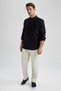 100% Cotton Regular Fit Polo Collar Oxford Basic Long Sleeve Shirt A8028Ax23Au - 2