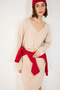 Women's Ribbed Crop Body V-Neck Long Sleeve Cotton - 2