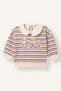 Baby Collar Striped Teddy Bear Printed Sweatshirt for Baby Girls I7726A526WN - 4