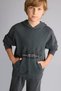 Oversized Hooded Kangaroo Pocket Washed Effect Sweatshirt for Boys I0679A826Au - 3