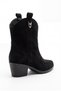 Women's Black Western Patterned Short Cowboy Boots Lahos - 4