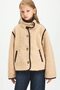 Ultra Soft Wrinkle-Free Stand Collar Button Closure Plush Coat H3183A826Au