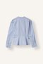 100% Cotton Fitted High-Neck Striped Peplum Poplin Long-Sleeve Shirt I8192AX26AU - 7