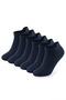 6 Pack Navy Blue Men's Bamboo Seamless Flexible Summer Booties Socks - Premium - 3