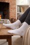 3-Piece White Men's Business Cotton Seamless Reinforced Thin Summer Socks - Premium - 4