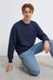 Men's 3 Thread Organic Trend Navy Blue Sweatshirt - 4