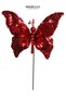 Christmas Ornament Butterfly Figure Bright Red 60 cm