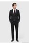 Black Plain Thin&Taller Slim Fit 100% Wool Suit - 3