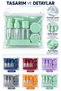 Travel Set with Bag – Colorful Transparent Refillable Bottle and Cream Container – Airplane and Carry-On Luggage Friendly - 2