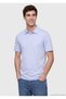 Light Blue Plain Cotton Blend T-Shirt
