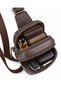 Men's Brown Shoulder Bag Chest Bag Body Bag Purse - 3