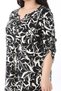 Women's Plus Size Black Sleeve Length Adjustable Front Metal Button Lycra Blouse 65N38757 - 4
