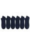 6 Pack Navy Blue Men's Bamboo Seamless Flexible Summer Booties Socks - Premium - 4