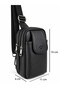 Men's Black Shoulder Bag Chest Bag Body Bag Handbag - 6
