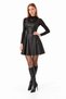 Bodyli Deri Elbise - 5