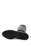 Black Floater Genuine Leather Round Toe Rubber Sole Heels Buckle Women's Daily Boots 63564 - 6