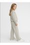 Girls' Knit Sweater Set Beige Color Bottom, Top 6/14 Years