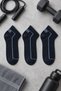 3 Pack Navy Blue Men's Sports Cotton Seamless Flexible Booties Socks - Premium - 3