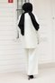 Buttoned stone knit cardigan set tsd240932 white - 7