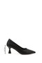Women's Black Pointed Toe Goblet Heel Stiletto - 3