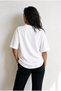 White Oversize Printed Crew Neck Basic Short Sleeve Women's T-Shirt - 3