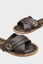 Metal Look Buckle Short Heeled Cross-Strapped Women's Slippers - 4