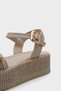 Vanda Wooden Single Buckle Leopard Straw Wedge Heeled Women's Sandals - 3