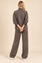 Women's Coffee Stripe Detailed Zippered Oysho Jacket Wide Leg Pants Double Set Hzl28W-Wm568 - 2