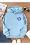 Flower Printed Cotton 3 Thread Threaded Oversize Sweatshirt